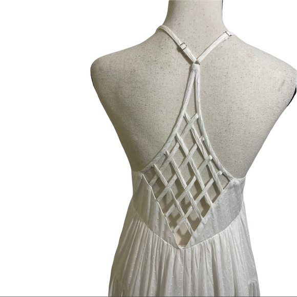 Inmod womens mini dress tiered v-neck rayon back crisscross pattern Small - Picture 7 of 15